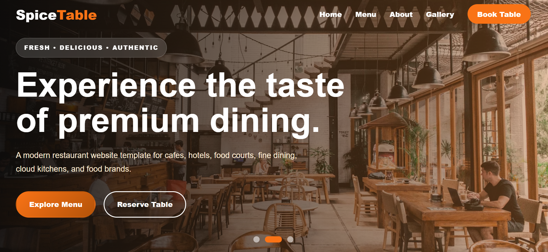 Restaurant - Single Page Website Template