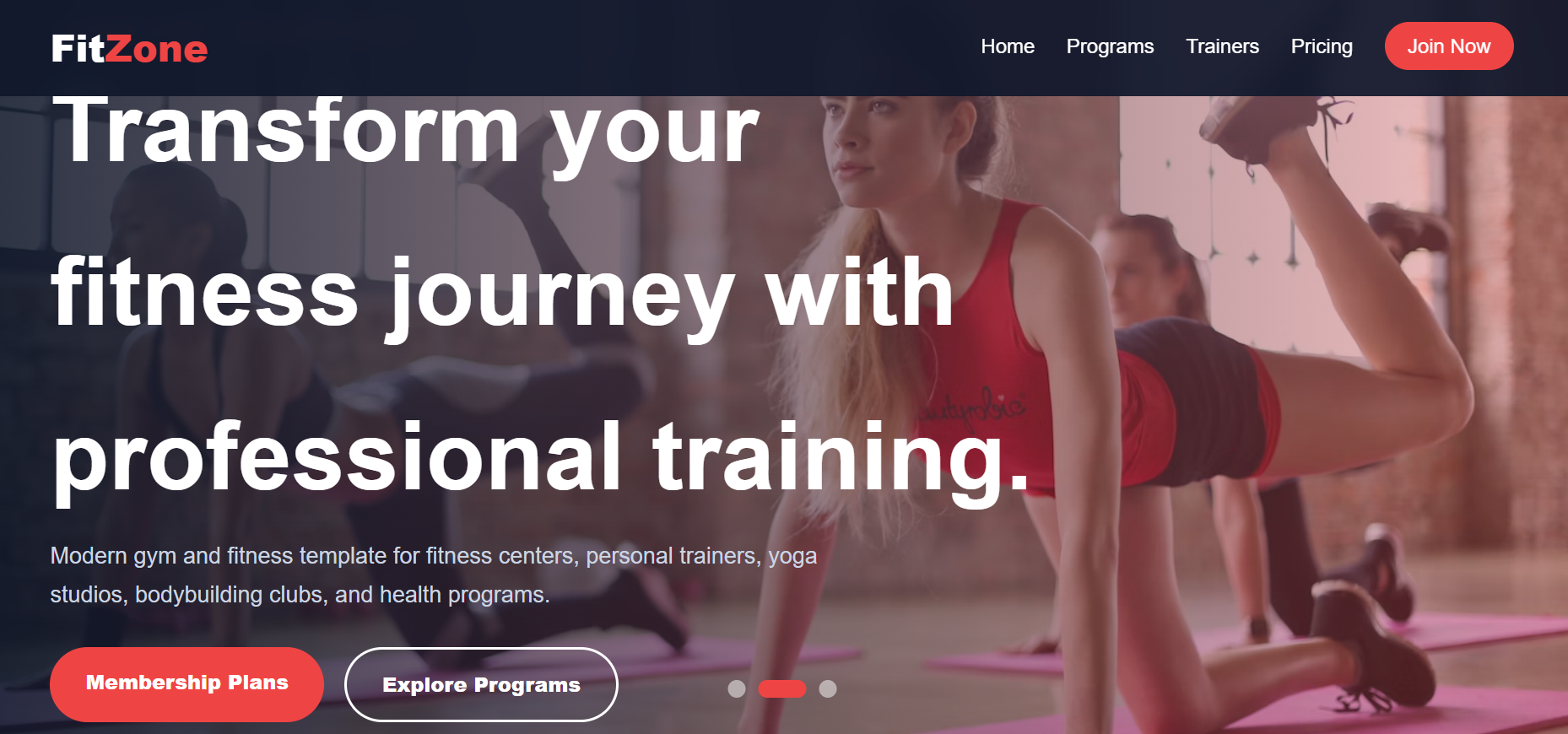 Gym Fitness - Single Page Website Template